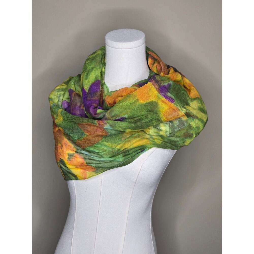 Lauren Ralph Lauren Infinity Loop Scarf Cotton Linen Boho Dopamine NWT - Picture 5 of 6